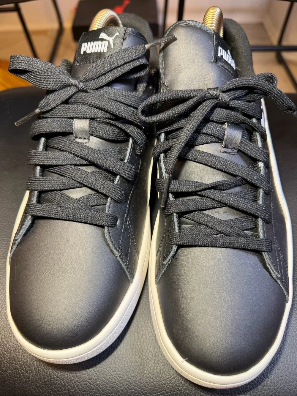 Puma Black Sneakers with White Formstrip